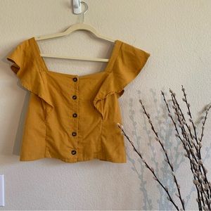 Victoria + Sophia Golden Yellow Crop Top